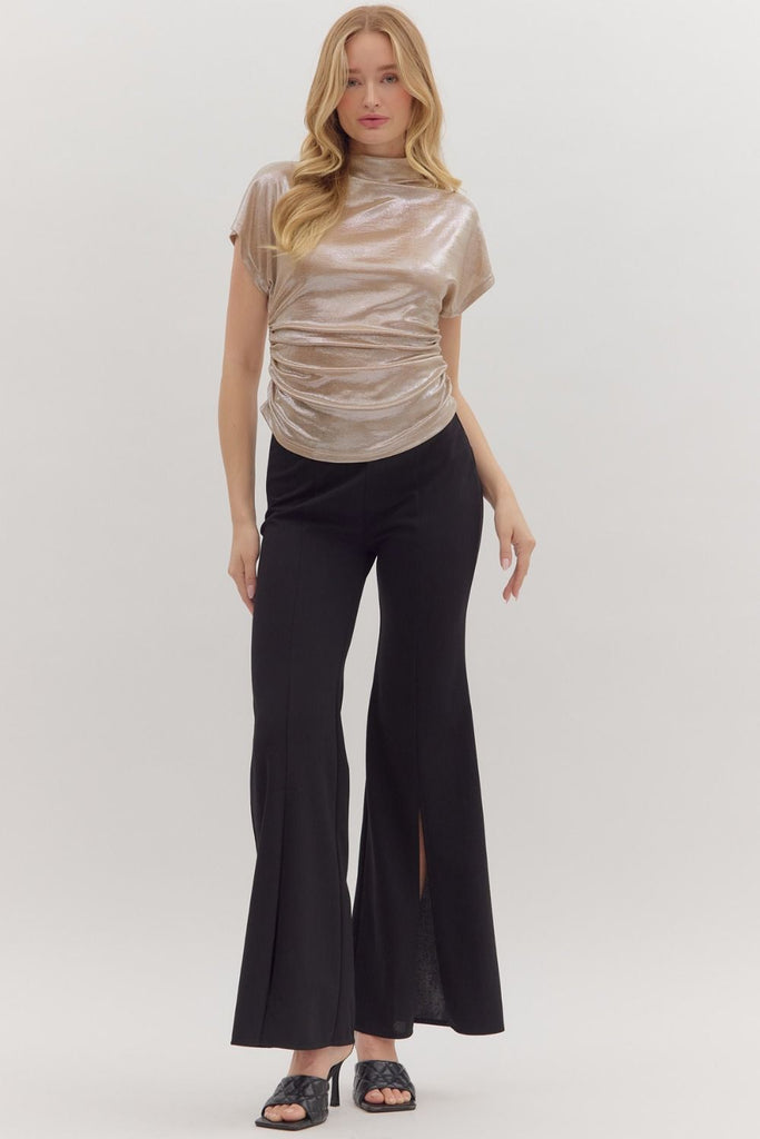 Shimmer Mock Neck Top