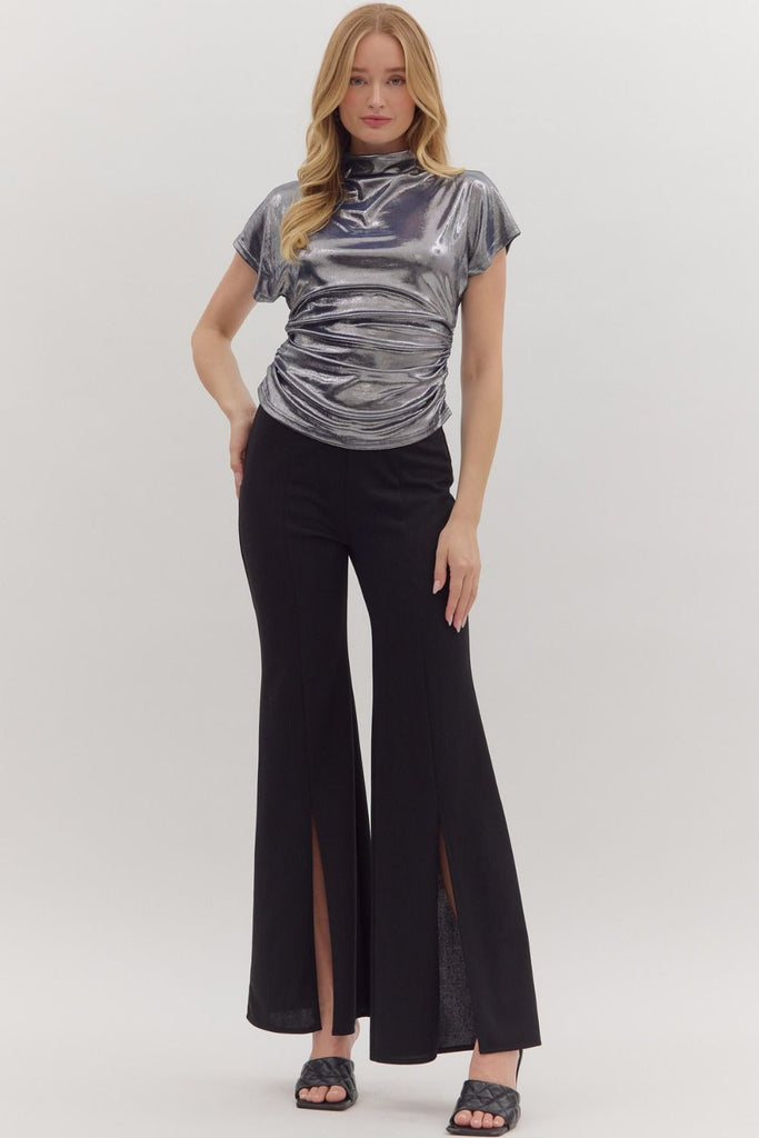 Shimmer Mock Neck Top