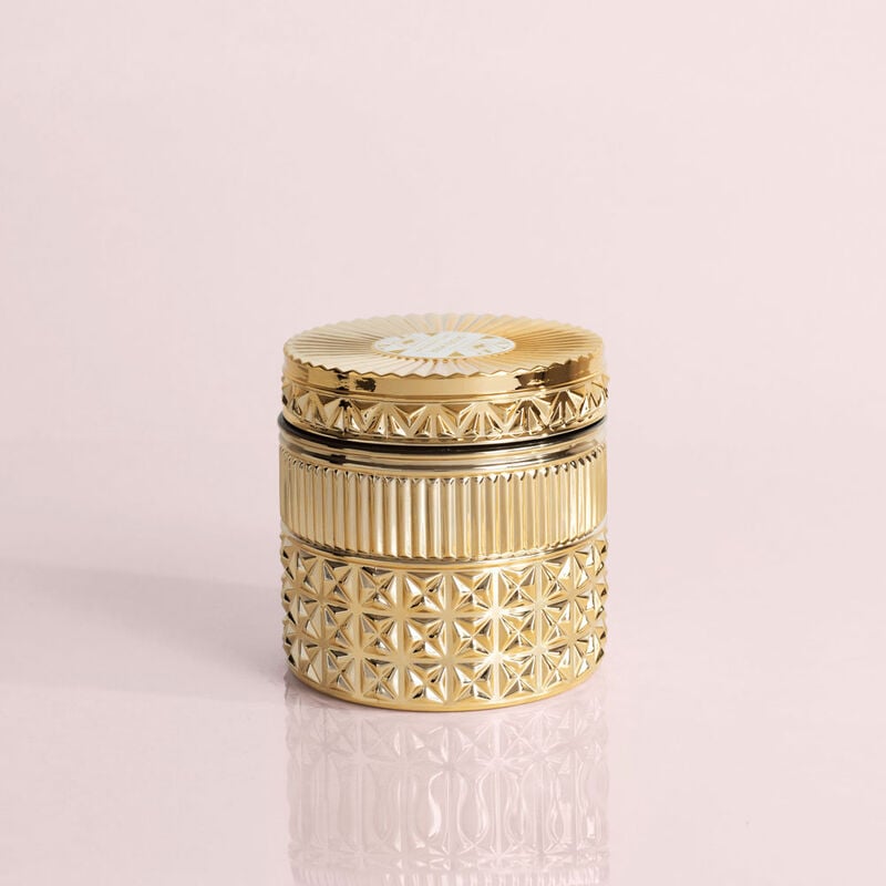 Gilded Exotic Blossom & Basil Candle