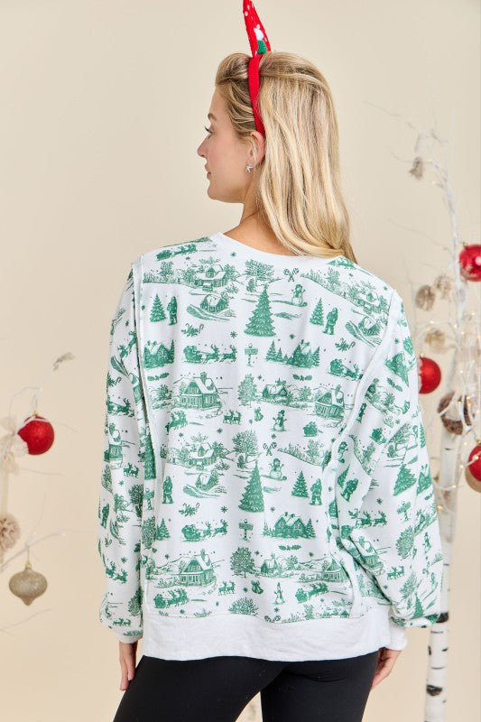 Green Vintage Holiday Top