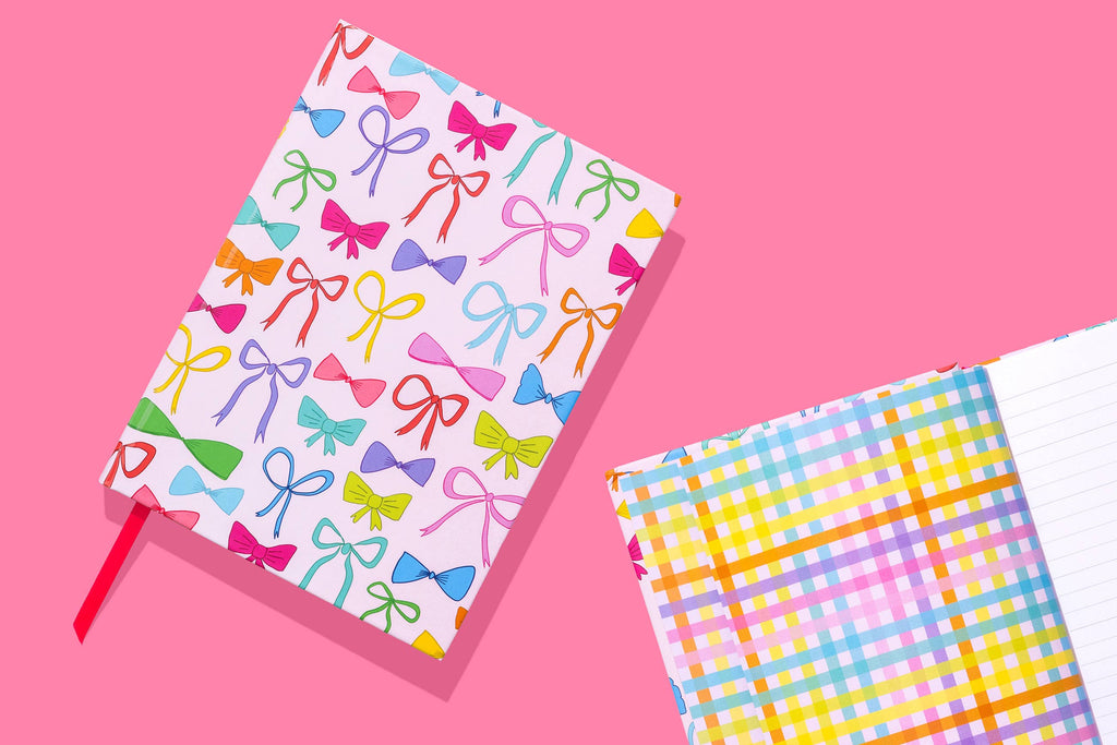 Hardcover Notebook - Colorful Bows