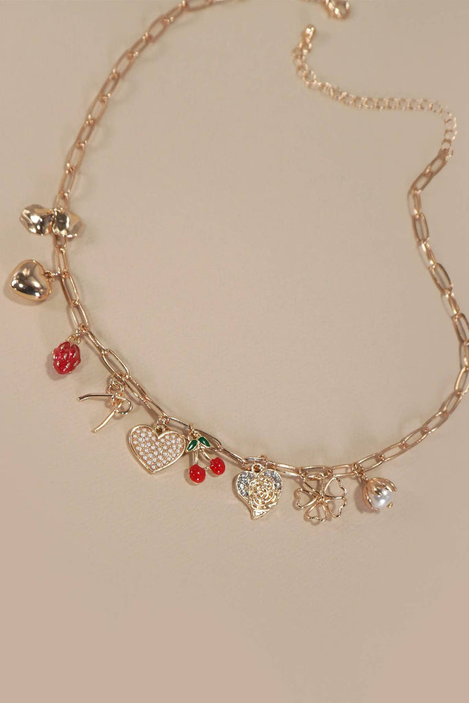 Charm Cherry Heart Necklace