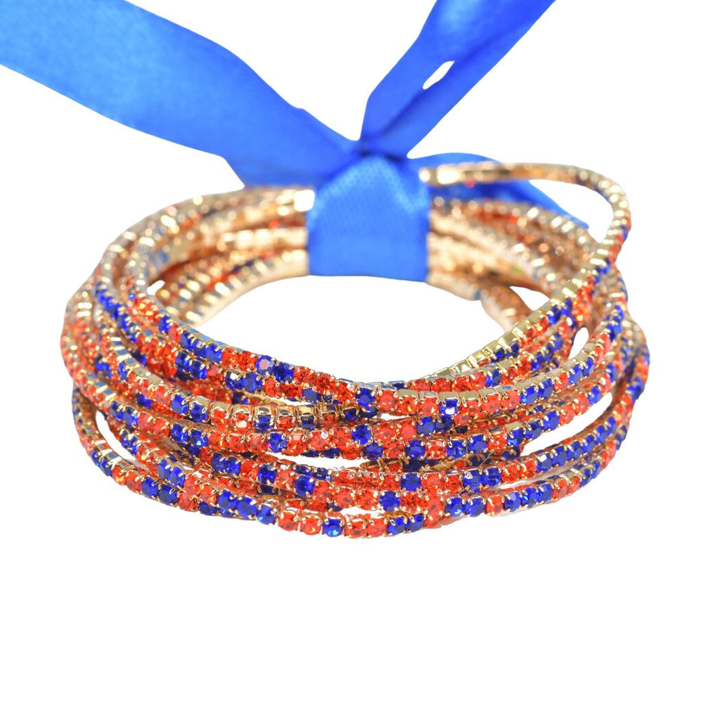 Multi Colored Rhinestone Bracelet Stack