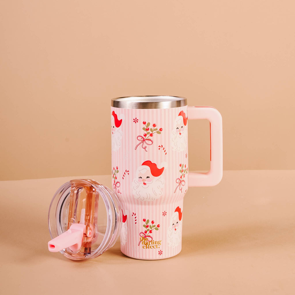 Holly Jolly Santa Flip Straw Tumbler, 2 Sizes