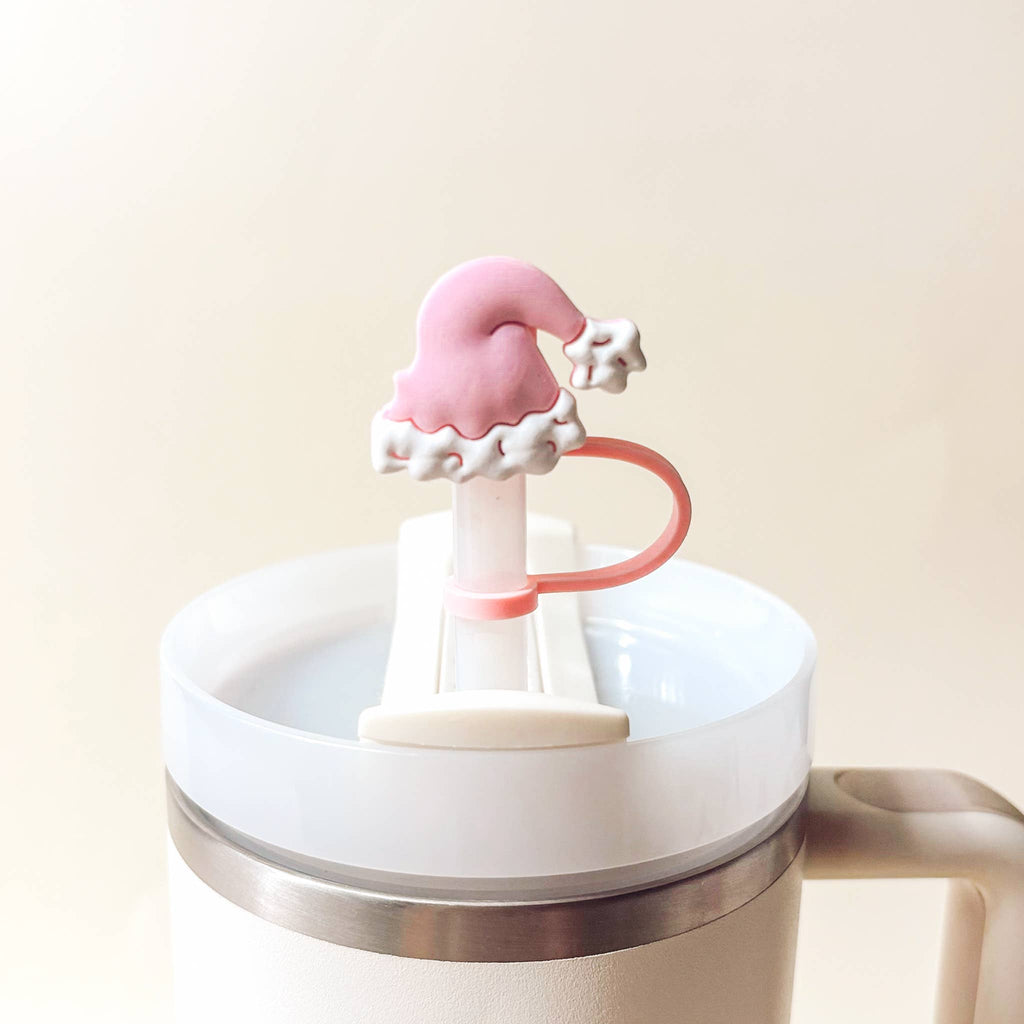 Straw Topper Set, Santa Baby