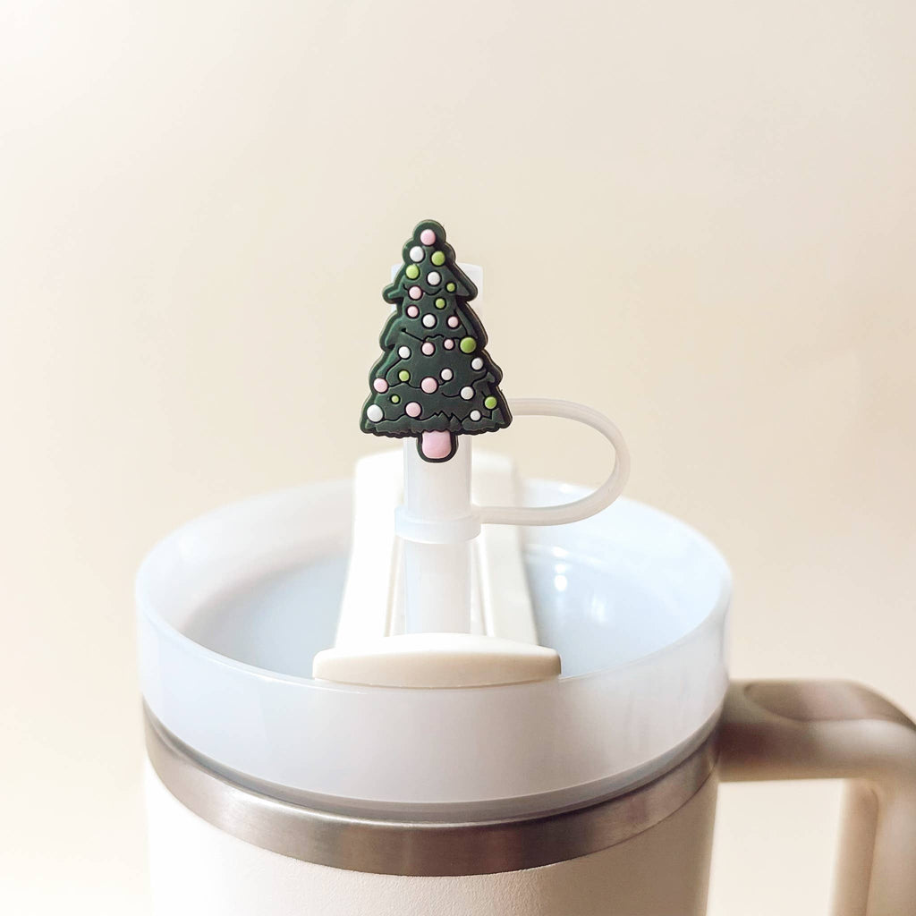 Straw Topper Set, Santa Baby