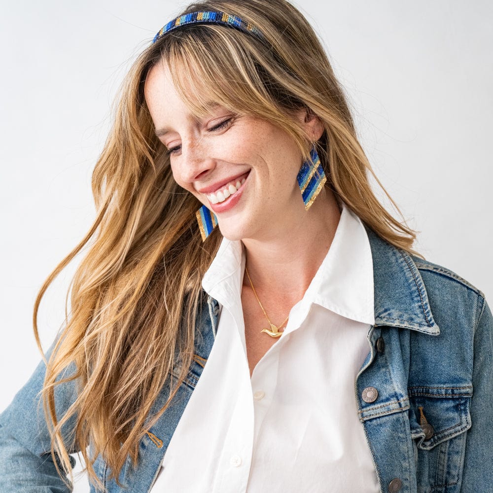 Frida Mixed Stripe Beaded Earrings
