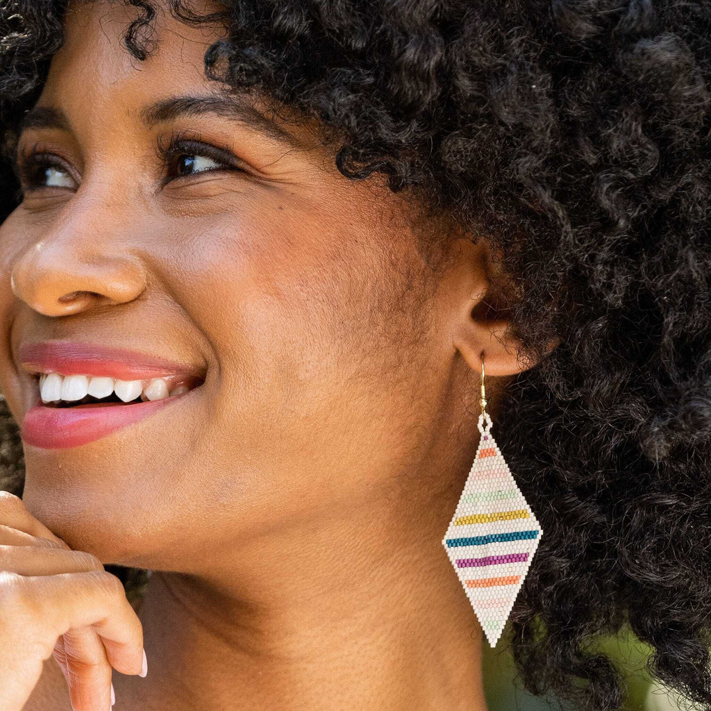 Frida Mixed Stripe Beaded Earrings