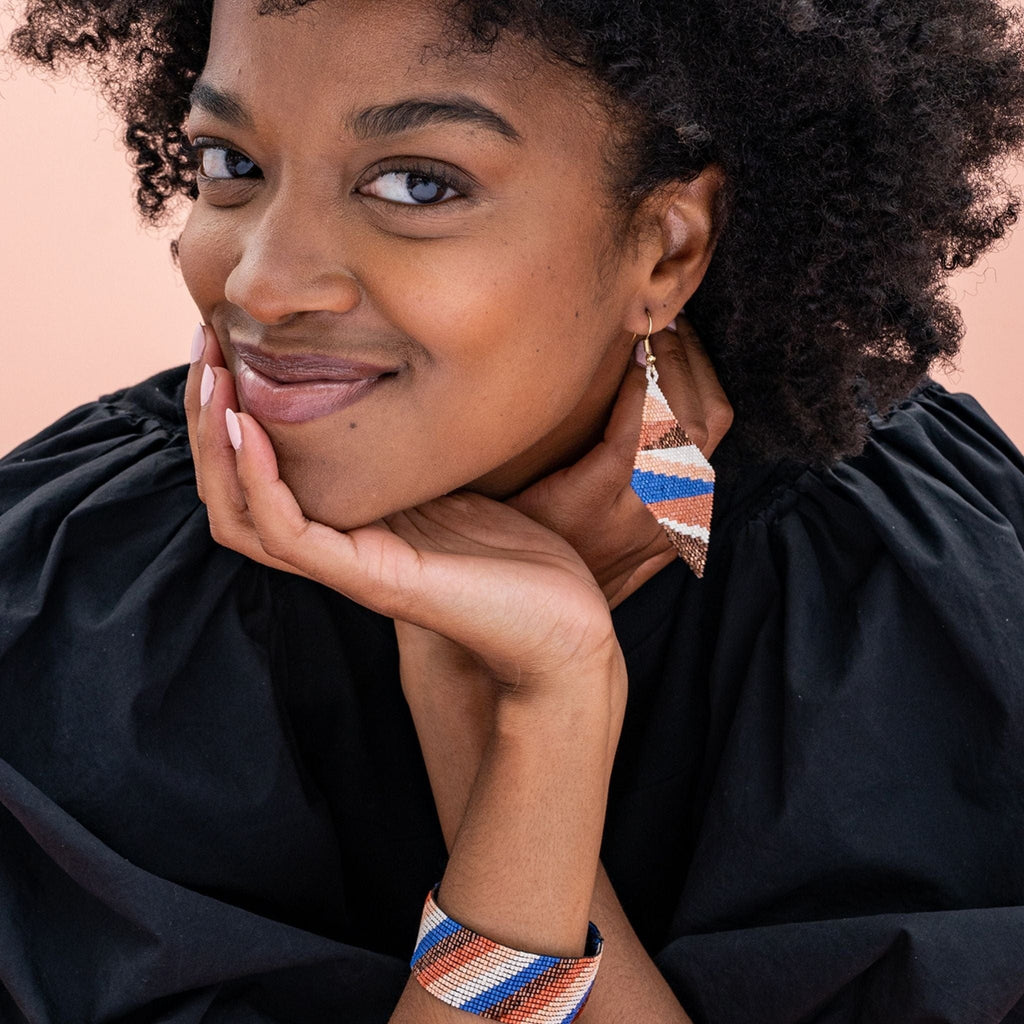 Frida Mixed Stripe Beaded Earrings