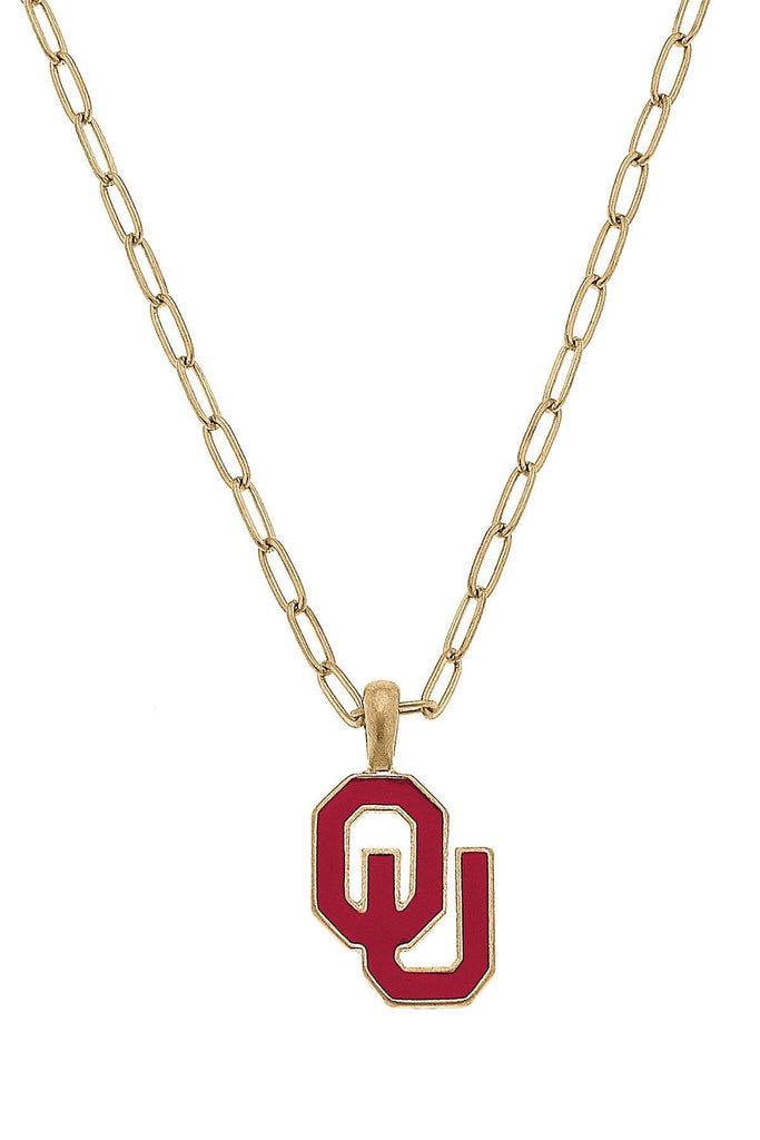 Oklahoma Sooners Enamel Pendant Necklace