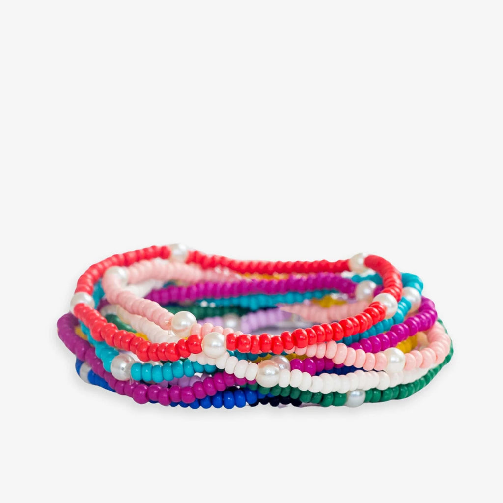 Sage Solid 10 Strand Rainbow Bracelet Set