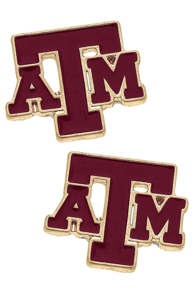 Texas A&M Enamel Stud Earrings