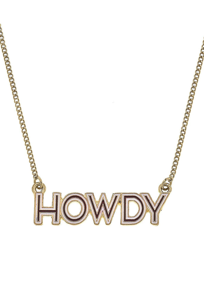 Collegiate Outline Enamel Necklace