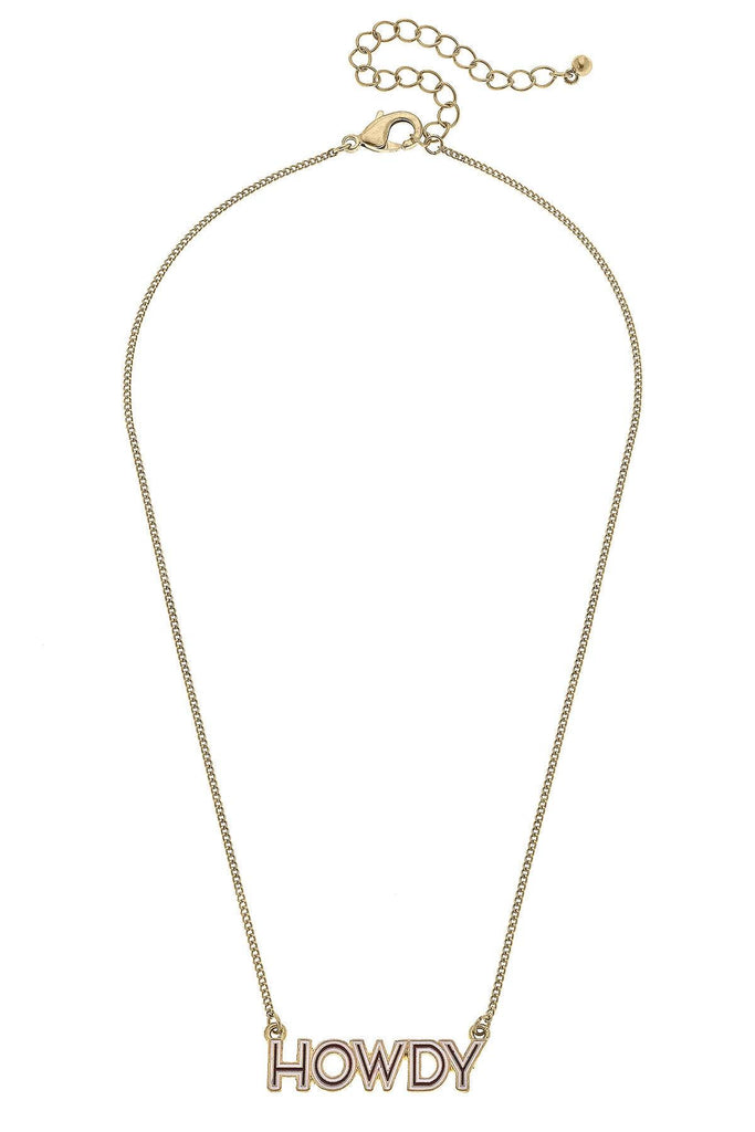 Collegiate Outline Enamel Necklace