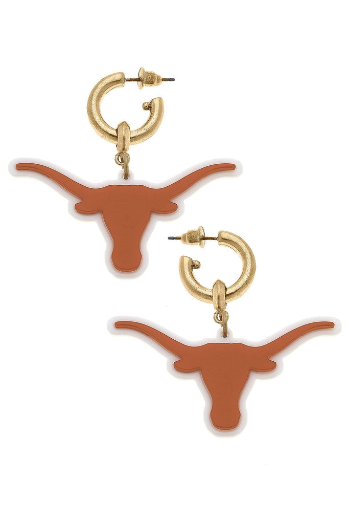 Collegiate Enamel Drop Hoop Earrings