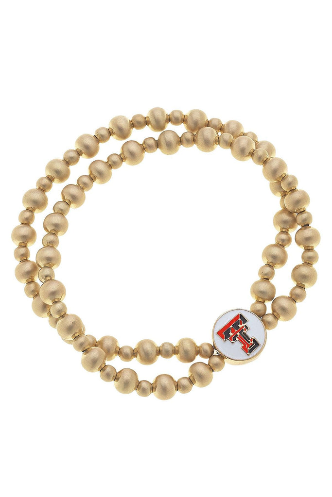 Texas Tech 2-Row Ball Bead Stretch Bracelet