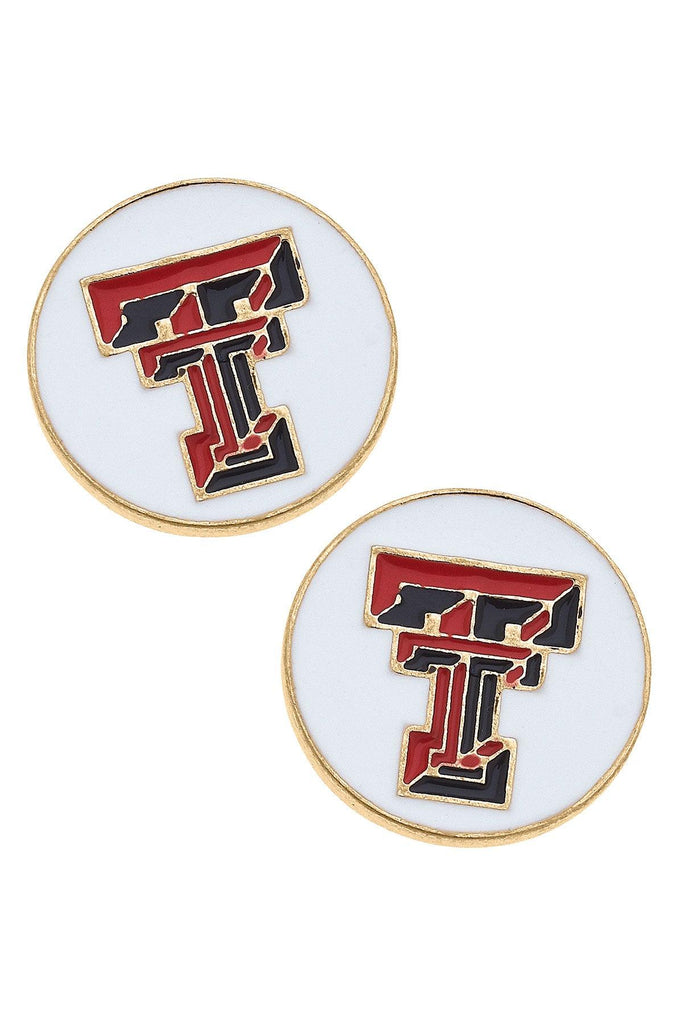 Texas Tech Enamel Stud Earrings