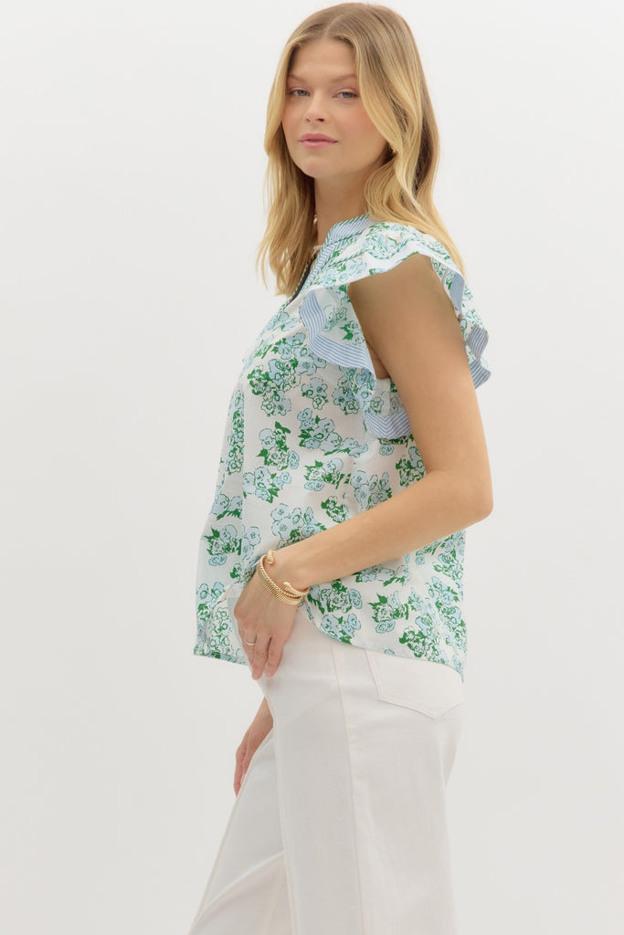 Striped Peony Top