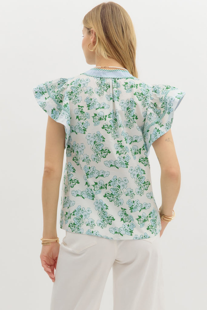Striped Peony Top