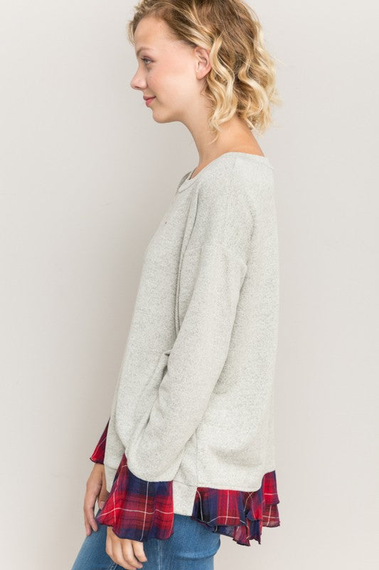 Peek A Boo Plaid Sweater