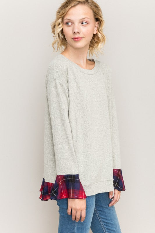 Peek A Boo Plaid Sweater