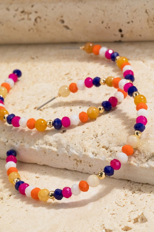 Big Beaded Hoops, 3 Colors