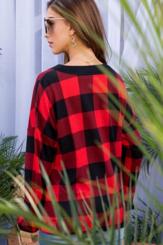Buttoned Up Buffalo Plaid Top