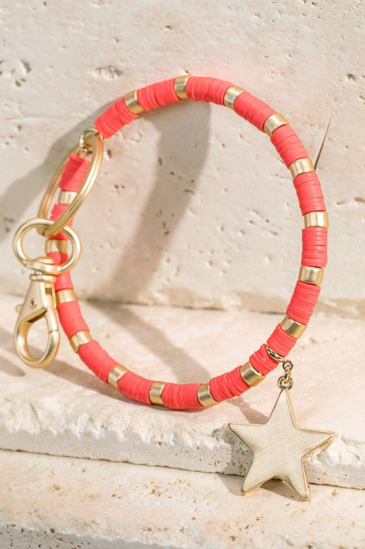 Charmed Rubber Band Key Chain Bracelet