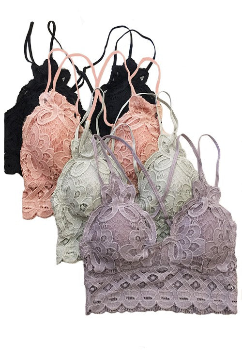 Flower Lace Bralette, All Sizes