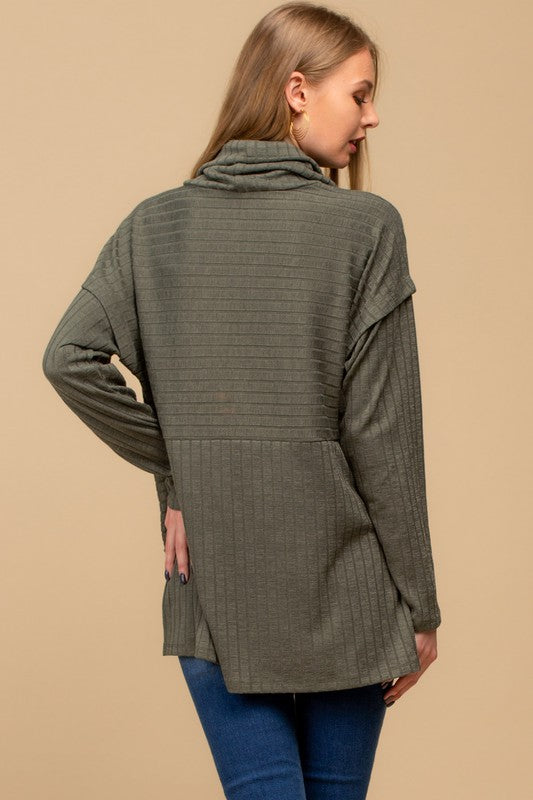 Olive Cowl Neck Top