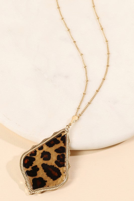 Leopard Resin Necklace