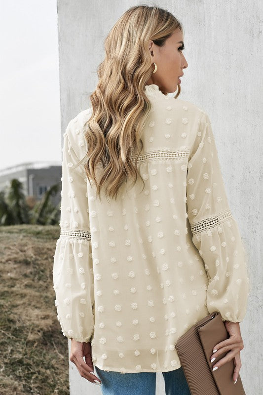 Long Sleeve Swiss Dot Top
