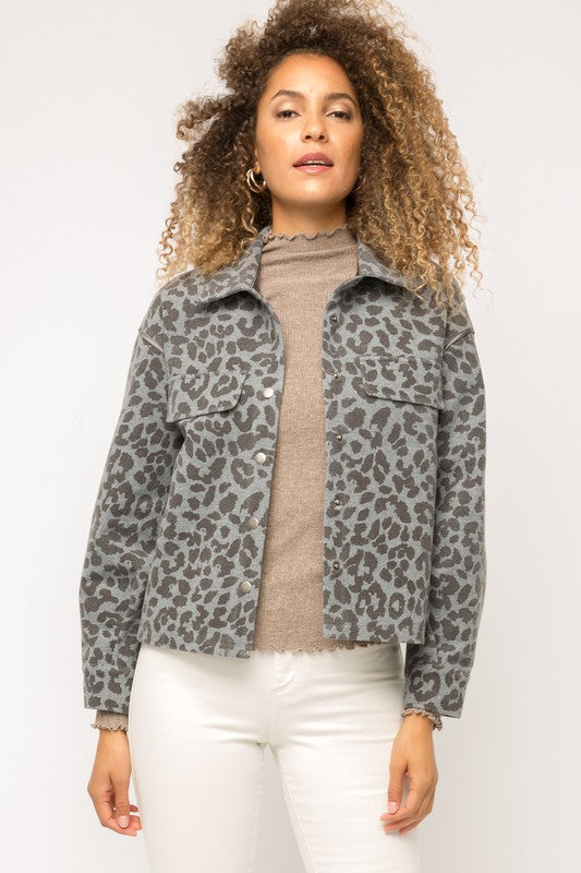 Grey Leopard Jacket