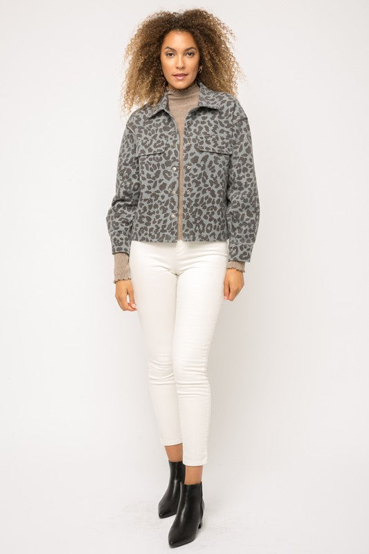 Grey Leopard Jacket