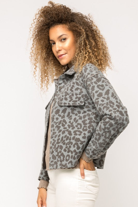 Grey Leopard Jacket