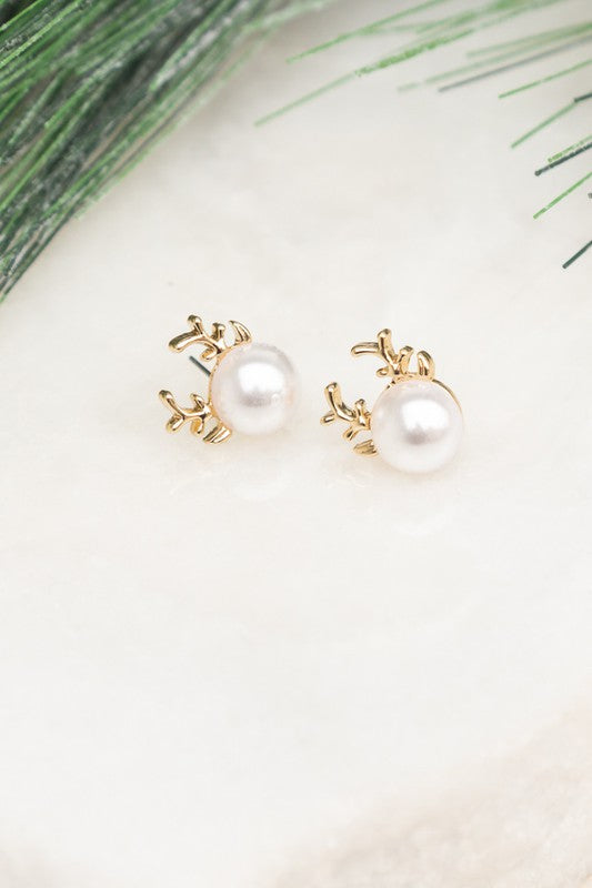 Reindeer Pearl Earrings