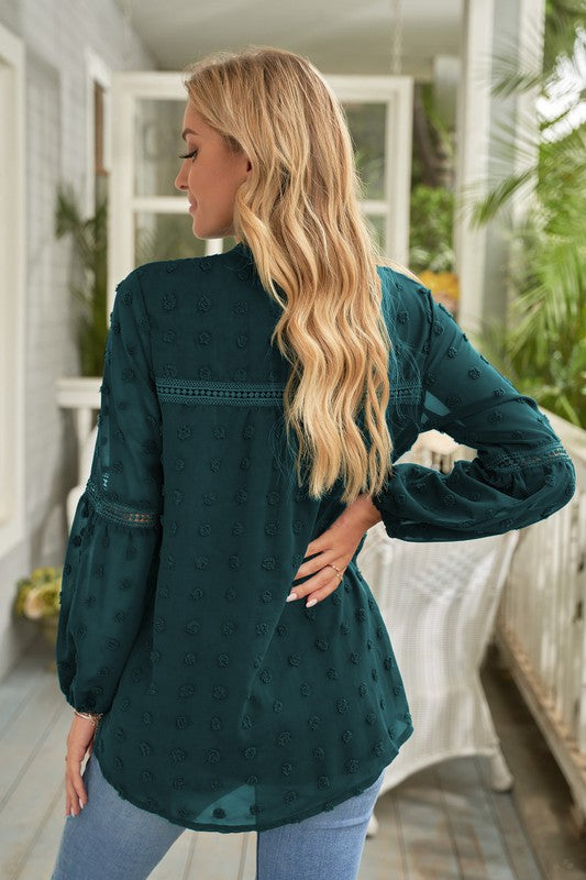 Long Sleeve Swiss Dot Top