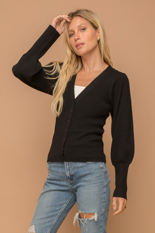 Puff Sleeve Cardigan