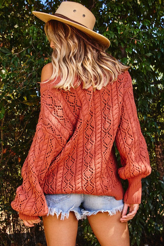 Rust Cable Sweater