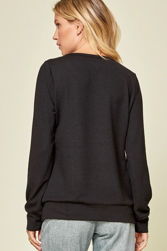 Embroidered Black Long Sleeve