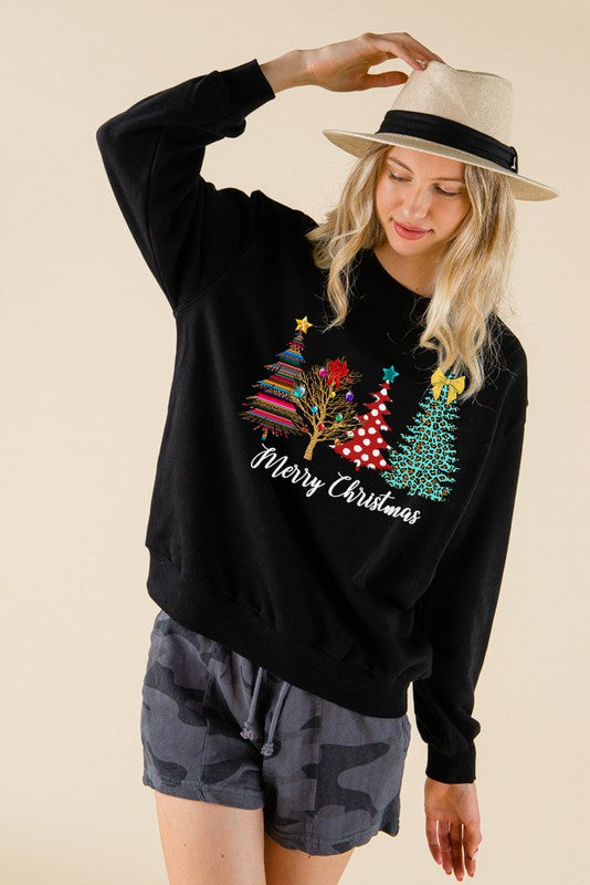 Black Christmas Tree Sweatshirt