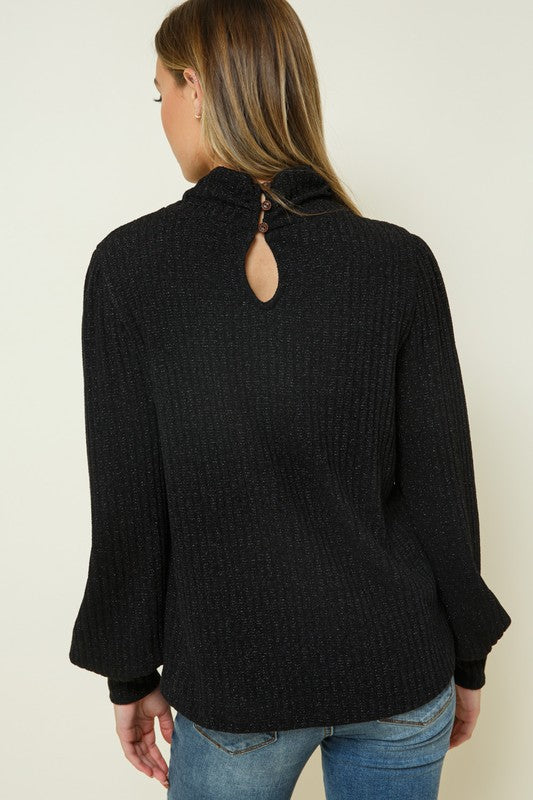 Shimmer Mock Neck Sweater