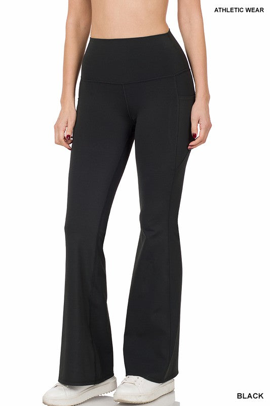 Flare Yoga Pant, with Pocket – Striped Box Boutique