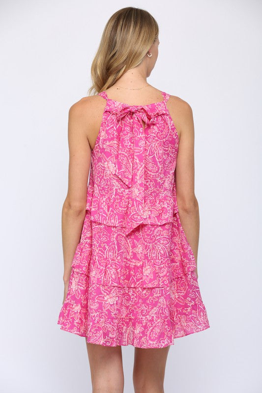 Pink Paisley Print Dress