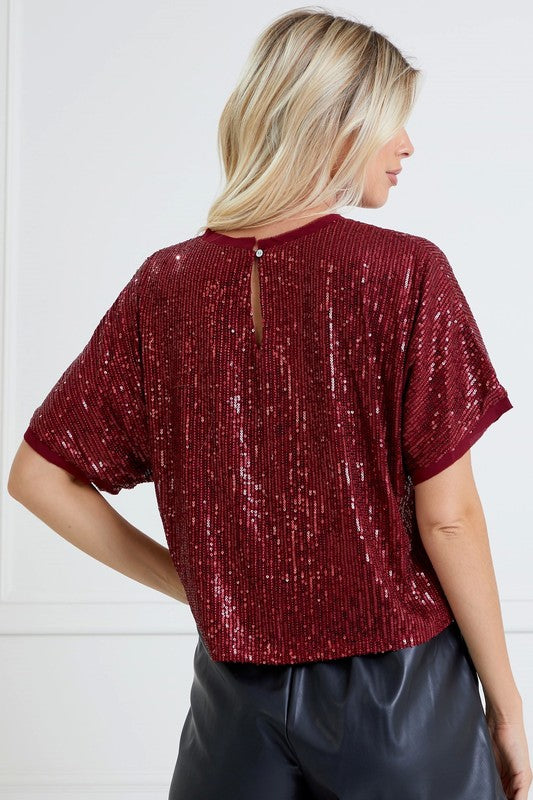Shimmer Sequin Tunic Top