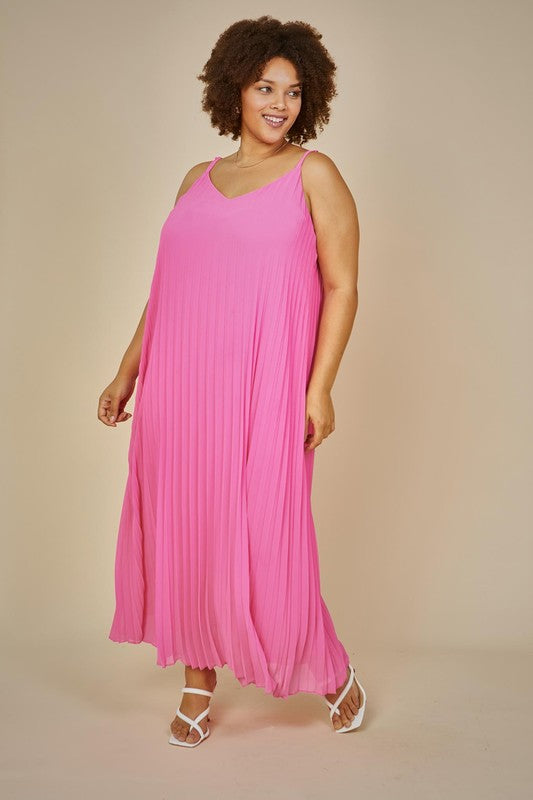 Pink Pleated Maxi