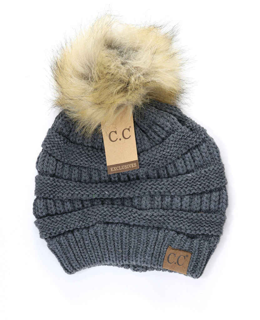 CC Fur Pom Beanie, Adult