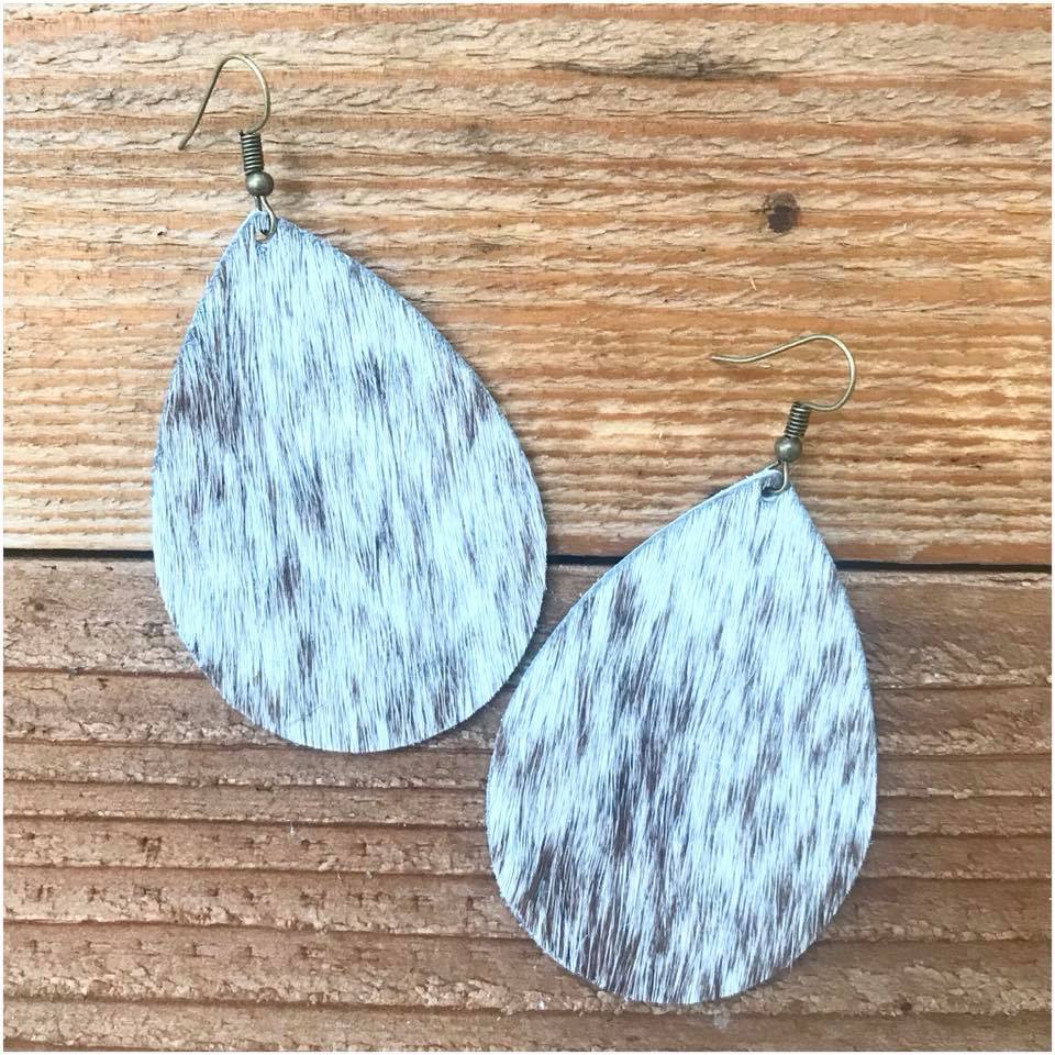 1.5" and 2.5" Hair on Hide Leather Teardrops