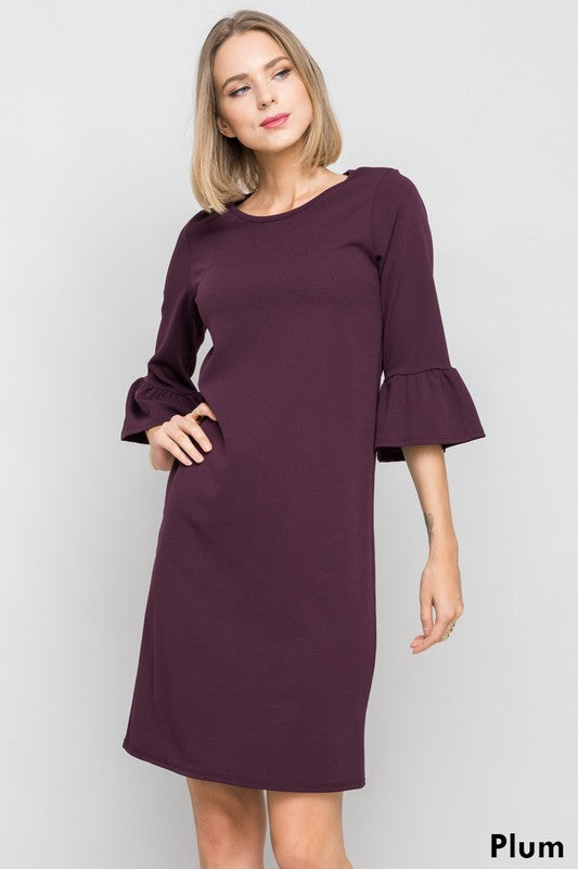 Bell Sleeve Shift Dress – Striped Box Boutique