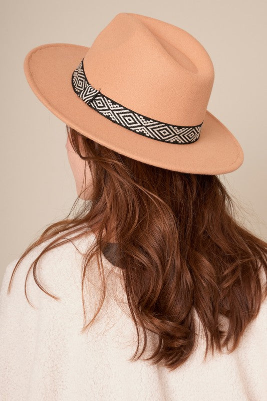 Ribbon Trim Panama Hat